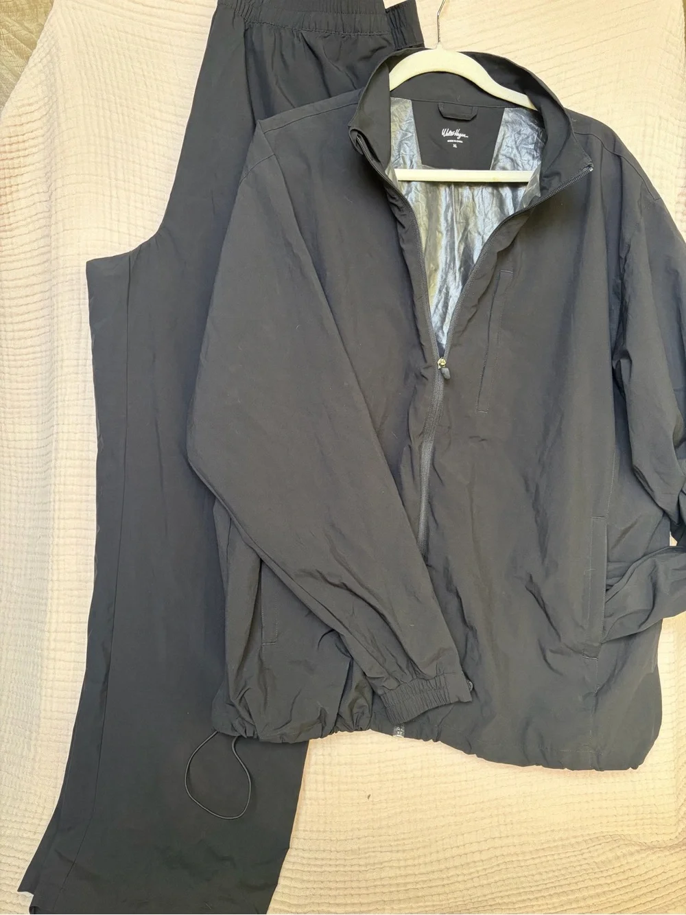Walter Hagen Men’s XL Black Golf Windbreaker Jacket & Pants Set